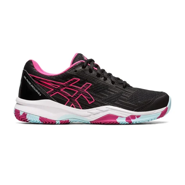 ASICS GEL PADEL EXCLUSIVE 6 NEGRO ROSA MUJER 1042A143003