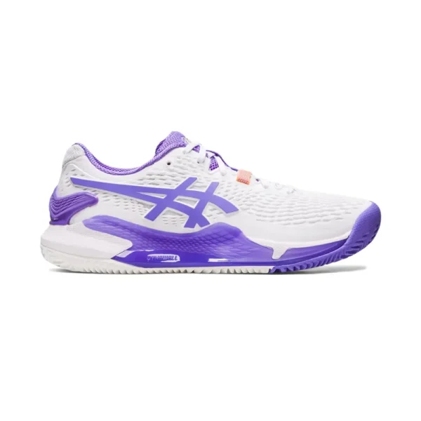 ASICS GEL RESOLUTION 9 CLAY BLANCO MORADO MUJER 1042A224-101