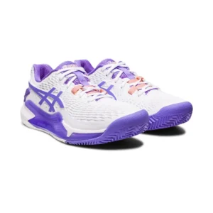 ASICS GEL RESOLUTION 9 CLAY BLANCO MORADO MUJER 1042A224-101 - Imagen 2