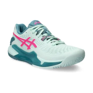 ASICS GEL-RESOLUTION 9 PADEL BLANCO TURQUESA MUJER 1042A245 400 - Imagen 2