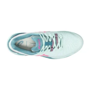 ASICS GEL-RESOLUTION 9 PADEL BLANCO TURQUESA MUJER 1042A245 400 - Imagen 3