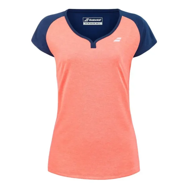 CAMISETA BABOLAT PLAY CAP CORAL MUJER