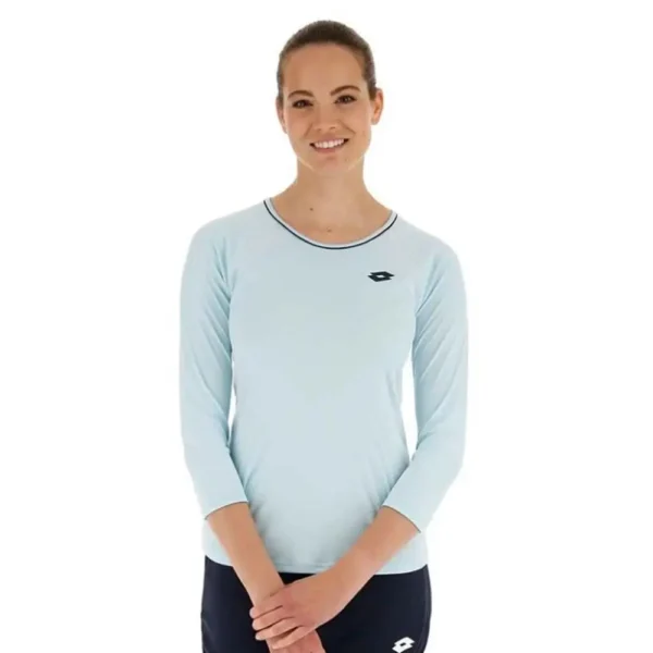 CAMISETA LOTTO SQUADRA LS PL AZUL MUJER