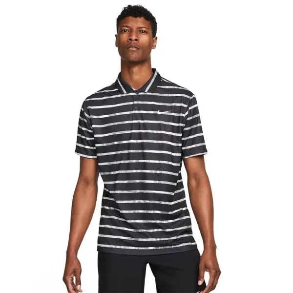 POLO NIKE COURT DRI-FIT PRINTED BLANCO NEGRO