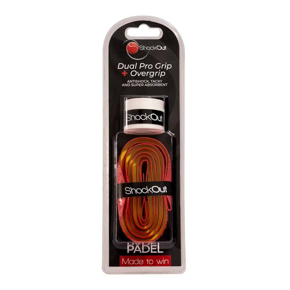 SHOCKOUT DUAL PRO GRIP Y OVERGRIP FUCSIA AMARILLO