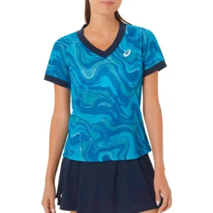 CAMISETA TIRANTES ASICS WOMEN MATCH GRAPHIC SS TOP 2042A251 MUJER AZUL
