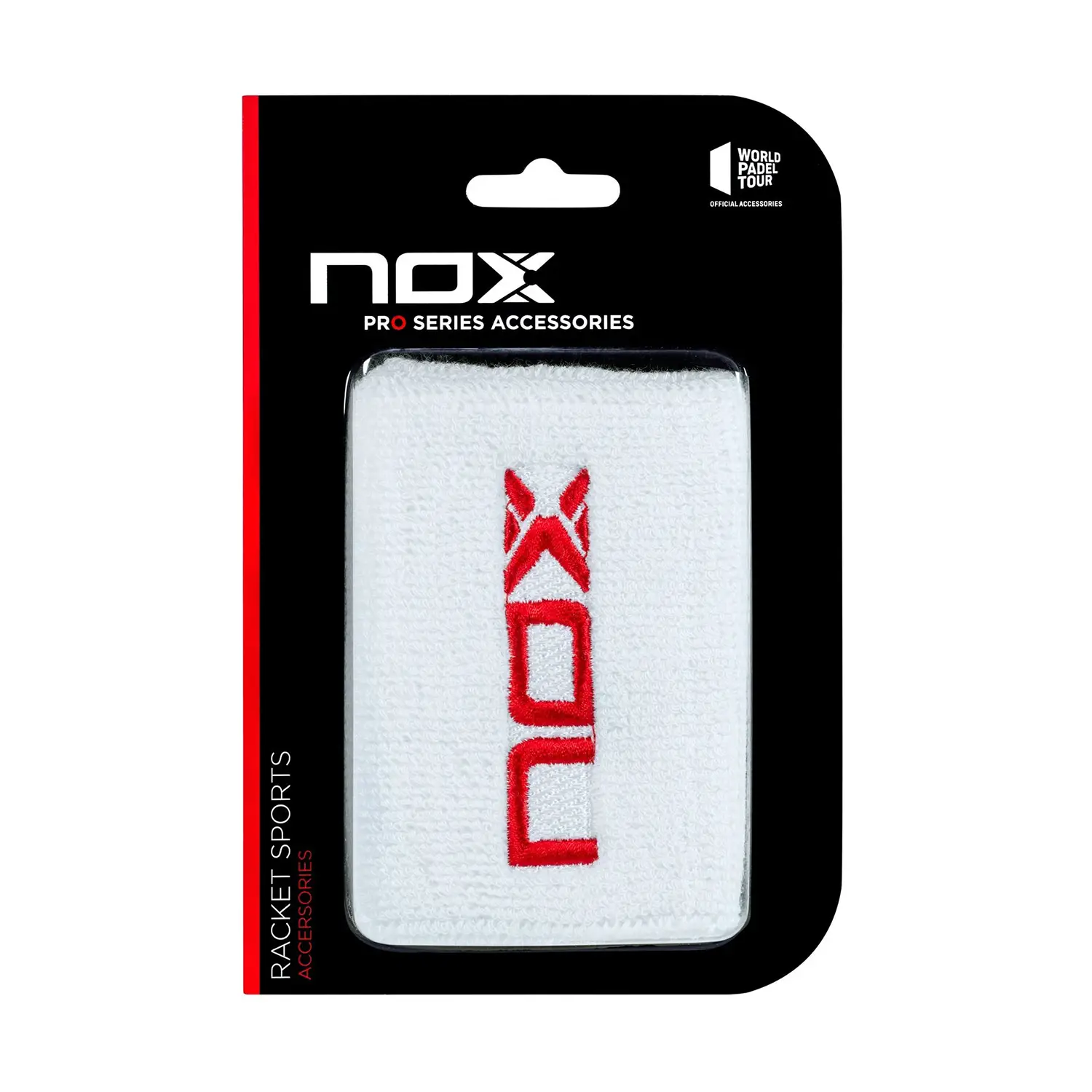 BLISTER (2 UDS) MUÑEQUERA NOX BLANCO LOGO ROJO