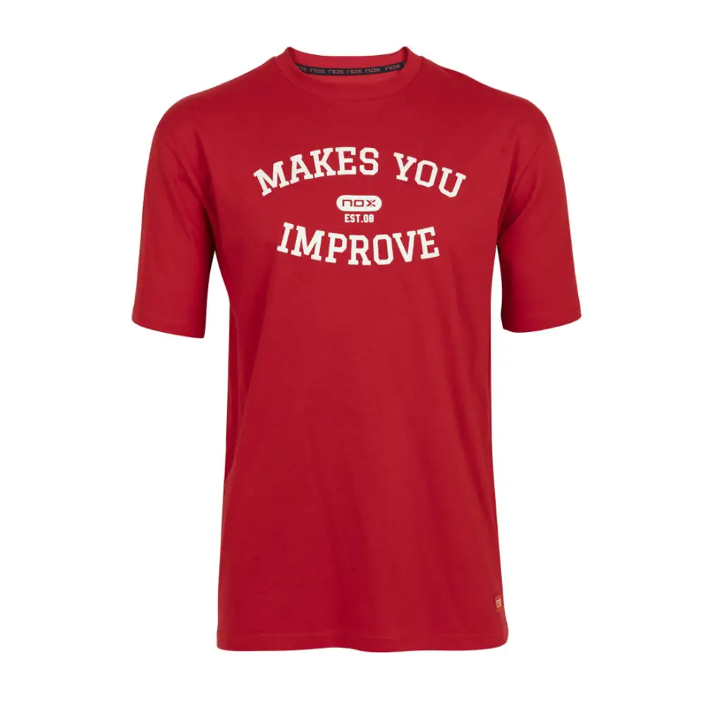 CAMISETA BASIC NOX ROJA LETRAS BLANCAS ROJO