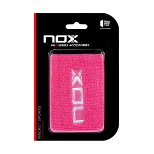 CAJA 6 UDS. - BLISTER (2 UDS) MUÑEQUERA NOX ROSA LOGO BLANCO