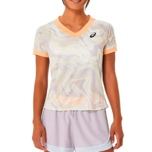 CAMISETA TIRANTES ASICS WOMEN MATCH GRAPHIC SS TOP 2042A251 MUJER BLANCO
