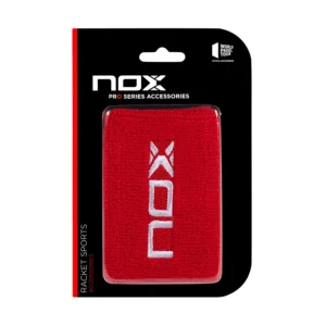 CAJA 6 UDS - BLISTER (2 UDS) MUÑEQUERA NOX ROJA LOGO BLANCO